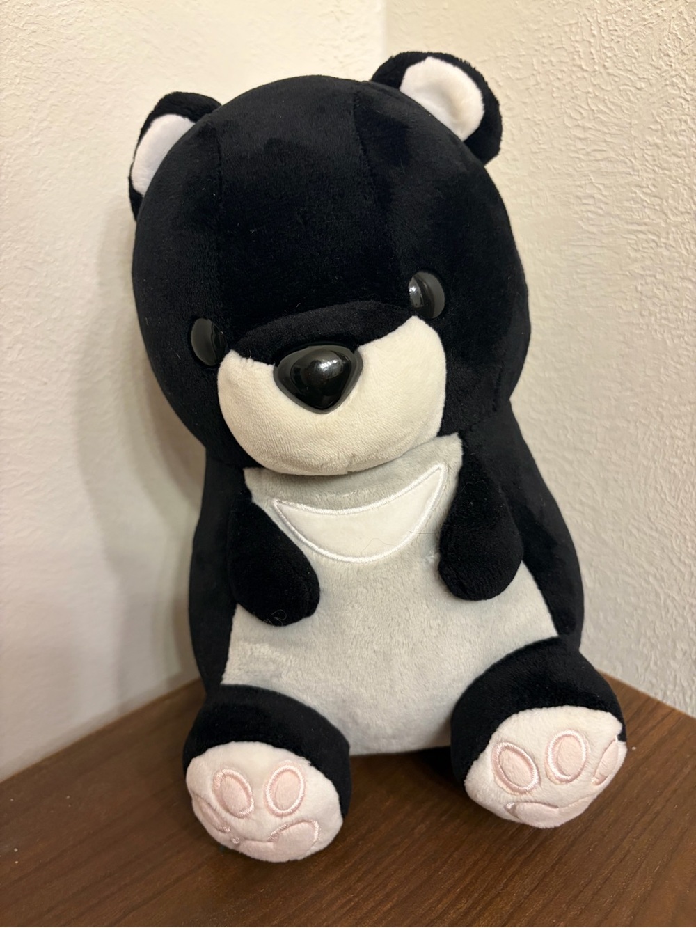 Bellzi Moonbi Black & White Teddy Bear Plush Toy 9"